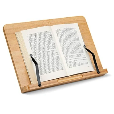 Immagine di Navaris Leggio Portalibri Tablet e Reader Libri Cartacei 34 x 24cm Espositore Legno per Libro Cucina Supporto PC Cavalletto Inclinazione Regolabile
