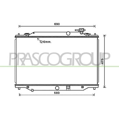 Immagine di PRASCO MZ702R002 Radiatore motore Alluminio 425 735 26 Alette di raffreddamento saldate MAZDA: CX 5 I