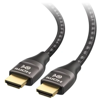 Immagine di Cable Matters Cavo HDMI Ultra 8K da 48 Gbps con connettori in Metallo e Guaina del Intrecciata per PS5, Xbox Series X/S, RTX3080/3090, Apple TV Altro 120 Hz Supporto HDR 2 m