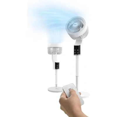 Immagine di SNAG Ventilatore a Piantana Silenzioso con Telecomando Display Digitale Touch, Timer 12 Ore, Potente Motore 50W, Pale Aerodinamiche, Oscillazione 65, Inclinazione 90