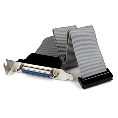 Immagine di StarTech.com Cavo adattatore per porta parallela 40 cm a basso profilo con staffa, DB25 (F) IDC26 (PLATE25F16LP)
