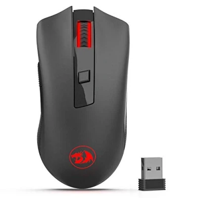 Immagine di Redragon mouse ottico wireless M652 da 2,4 G con ricevitore USB, portatile per gaming e ufficio, 5 livelli DPI regolabili, 6 pulsanti desktop, MacBook, notebook, PC, laptop, computer