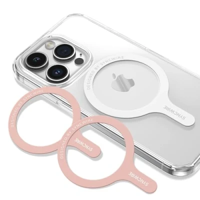 Immagine di Syncwire Magnetic Ring Plate 3 Pack, MagSafe Anello Metallico Universale Compatibile con la Ricarica Wireless MagSafe, Adesivo per iPhone 15/14/13/12 Series, Galaxy S23/S22/S21 e Altro