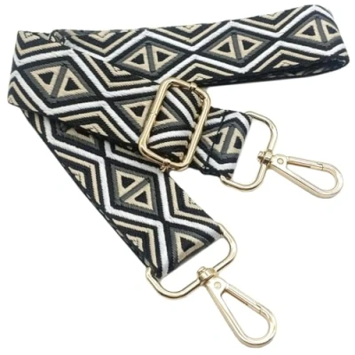 Immagine di Keriocusi Tracolla Regolabile Colorata per Borse Donna Beige Nero, 80 130cm Cinghia della Borsa con Gold Moschettone, Durevole Crossbody Borsa, Chitarra, Moderne Accessori, 3.8cm, 1217
