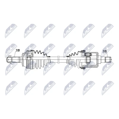 Immagine di NTY NPW LR 039 Albero motore / Semiasse Assale anteriore Sx 629mm Cambio manuale, Trasmissione automatica