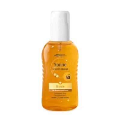 Immagine di Medipharma attivatore solare Bronze SPF 50 alta protezione resistente all&#039;acqua texture leggera e trasparente 200 ml