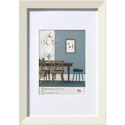 Immagine di walther design bianca 24 x 30 cm con passe partout, cornice in legno Fiorito EF430W