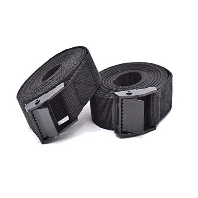 Immagine di cinghie a cricchetto, 3 m x 25 mm, confezione da 2 di ancoraggio resistenti regolabili con fibbia camma per moto, carichi, camion, rimorchi, bagagli