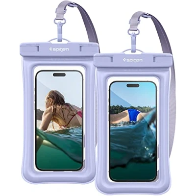 Immagine di Spigen Aqua Shield A610 Custodia Impermeabile Smartphone IPX8, Cover Galleggiante 2 Pezzi Compatibile con iPhone 15 Pro Max, 14 Pro, 13, Xiaomi 13T, Galaxy S24 Ultra,Pixel 8 Floating Blu Acqua