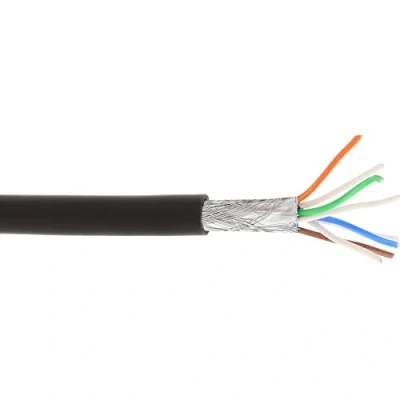 Immagine di InLine 21811 Cavo LAN Cat.6A, 10 Giga, S/FTP, PIMF, 4 x 2XAWG 26/7, Flessibile, CU 100% Rame, 500 MHz, Guaina Halogenfree, Nero