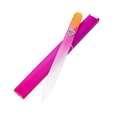 Immagine di Bona Fide Beauty lima per unghie in vetro professionale manicure, con custodia, 1 color oro magenta prodotta UE.