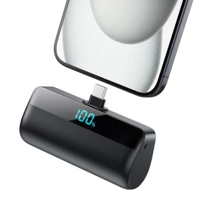 Immagine di Feob Mini Power Bank per iPhone 16/15 Serie, 5200mAh USB C Caricatore Portatile Ultra Compatto Batteria Esterna Powerbank con LED Display Compatibile Pro Samsung iPad Pro/Air etc Nero