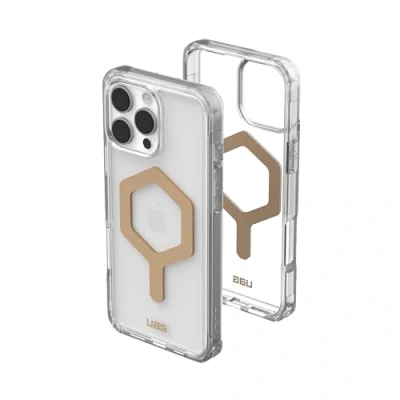 Immagine di Urban Armor Gear Plyo MagSafe Case Backcover per cellulare Apple iPhone 16 Pro Max Ghiaccio, Trasparente, Oro Compatibile con