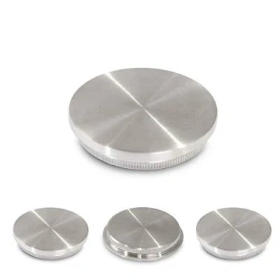 Immagine di Tappi terminali in acciaio inox V2A, tappo per tubo ringhiera 42,4 mm (piatto, materiale pieno, Ø mm)