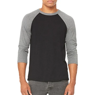 Immagine di Maglietta con maniche a 3/4, unisex, Canvas C3200 BLACK/DEEP HTHR L