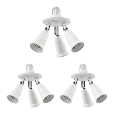 Immagine di ledscom.de 3 pezzi base E27, adattatore splitter a vie, bianco