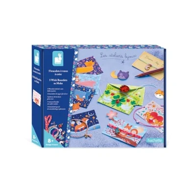 Immagine di Janod 5 Braccialetti dei Desideri da Creare Laboratori di Gioielli Kit Creativo per Bambini Apprendimento della Motricità Fina e Concentrazione 8 Anni in su J09127