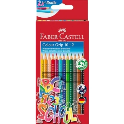 Immagine di FABER CASTELL 201585 Set di matite colorate, 12 pezzi, idrosolubili, infrangibili, per bambini e adulti