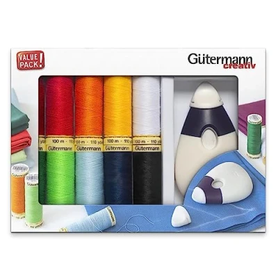 Immagine di Gütermann Filo Impostato con Gesso Ruota, Polyester, Multicolore, 100m