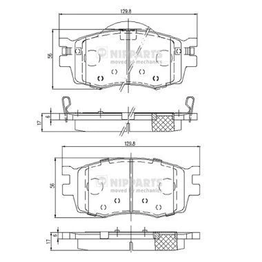 Immagine di NIPPARTS J3600542 Kit pastiglie freno Assale anteriore con segnalatore acustico usura HYUNDAI: ix20, i20 I Hatchback, ACCENT 3 Stufenheck, KIA: RIO 2