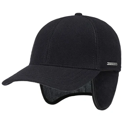 Immagine di Stetson Vaby Earflap Fullcap con Cachemire Uomo Berretto Visiera e coprinuca da Baseball paraorecchie Cappellino in Lana Autunno/Inverno Blu Scuro L (58 59 cm)