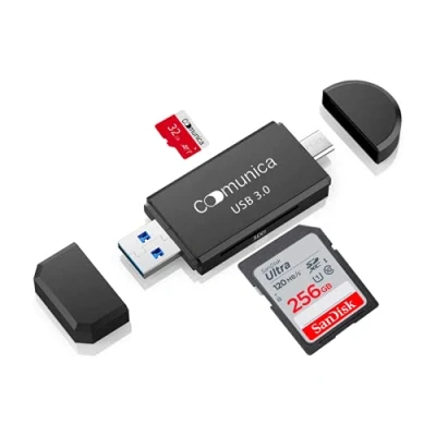 Immagine di Lettore Sd Card Usb 3.0 [Supporto Otg] Adattatore Micro e Schede Compatibile con Windows/Android Reader per Trasferimenti Pratici Veloci