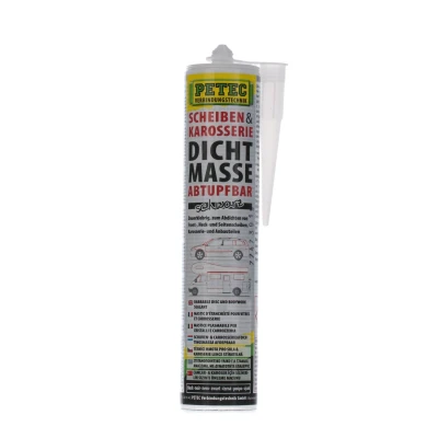 Immagine di PETEC 83300 Sigillante per cristalli nero Cartuccia Non indurente, sempre elastico, verniciabile 310