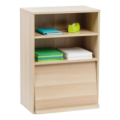 Immagine di Iris Ohyama, Armadio con ante, Ripiano portaoggetti, 2 vani componibili, Design, Solido, Moderno, Multiuso, Ufficio, Camera da letto, Soggiorno, Flap Rack CHR 1, Marrone chiaro