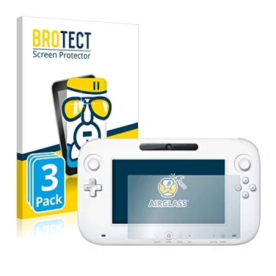 Immagine di brotect Pellicola Protettiva Vetro per Nintendo Wii U GamePad (Controller) Protezione Schermo (3 Pezzi) [Durezza Estrema 9H, Chiaro]