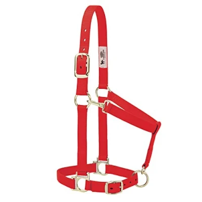 Immagine di Weaver Leather Cavezza regolabile in nylon, rosso, 2,5 cm, cavallo piccolo