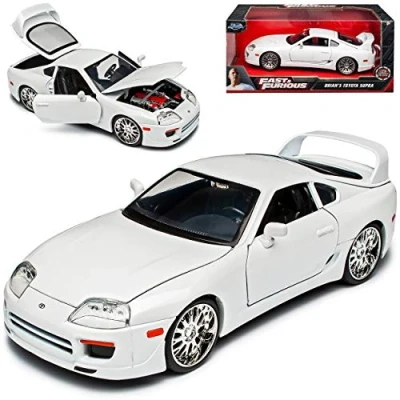 Immagine di Toyota Supra Bianco Brian Paul Walker The Fast and Furious 1/24 Jada Modello Auto