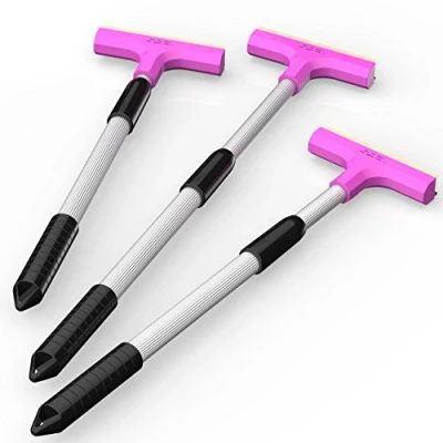 Immagine di AUPROTEC Raschietto per Ghiaccio telescopico Ultra Light con Lama di Ottone e Lamina Gomma Asta telescopica allungabile sensa gradini Colore: Rosa