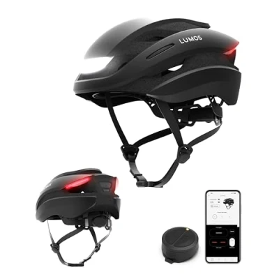 Immagine di Lumos Ultra Smart Helmet Casco da bicicletta Luci LED anteriori e posteriori Indicatori di direzione dei freni Bluetooth collegato Adulti (Nero, M L)