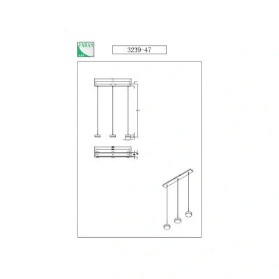 Immagine di Fabas Luce Lampada a sospensione LED Dunk, ottone, 3 luci, 3.000 K, metallo