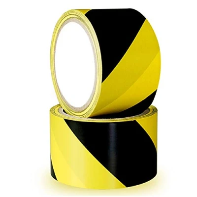 Immagine di Nastri di sicurezza, confezione da 2, 70 mm x 20 m, nero e giallo, nastro autoadesivo avvertimento pericolo