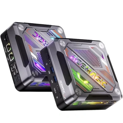 Immagine di ACEMAGIC AM18 Mini PC, AMD Ryzen 7 8845HS (8C/16T, Fino a 5,1 GHz), Computer 32GB DDR5 1024GB M.2 2280 PCle 4.0x4 SSD,AMD Radeon™ 780M WiFi6 2.5 G LAN 8K UHD per Ufficio, Gaming PC