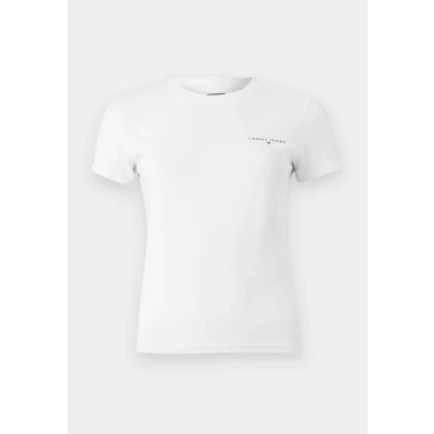 Immagine di Tommy Jeans Tjw Slim Linear SS Tee Ext Dw0Dw21164, Maglietta a Maniche Corte, Donna, Bianco (Ancient White), L