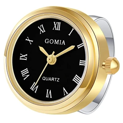 Immagine di JewelryWe Orologio da dito uomo e donna con elastico rotondo al quarzo, Anello Numero Romano, Colore Scelta