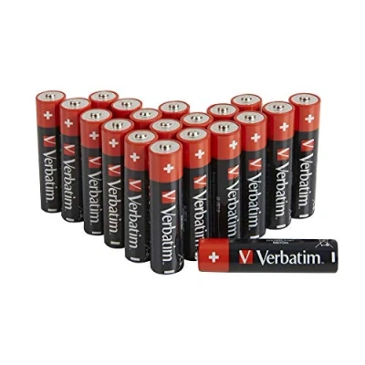 Immagine di VERBATIM Batterie alcaline AA Premium I 1,5V Pile stilo LR6 per lettori MP3, fotocamera, telecomando, rasoio ecc. 20 pezzi