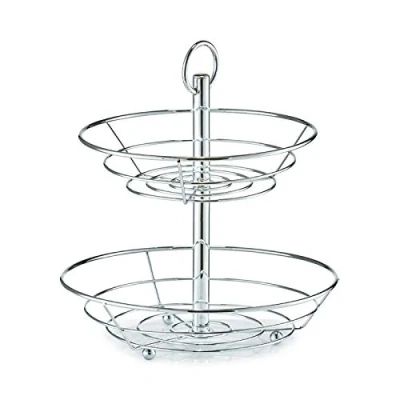 Immagine di Zeller 27302 Alzatina Portafrutta, Metallo, Argento, 0.1x26x29 cm