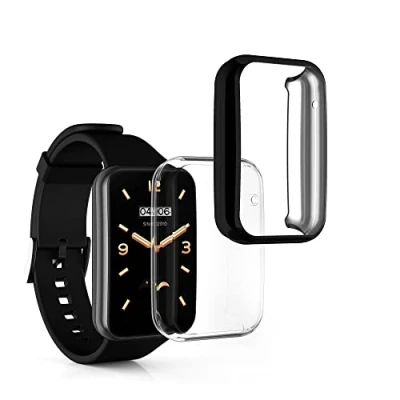 Immagine di kwmobile Set 2x Custodia Smartwatch Compatibile con Xiaomi Mi Band 7 Pro Cover Case Silicone Protezione Orologio Fitness nero/trasparente