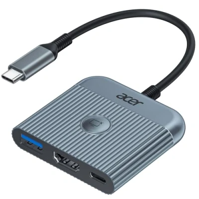 Immagine di Acer adattatore da USB C A HDMI, HDMI 4K@60Hz con 100W PD, porta 3.0, multiporta Digital av per MacBook, iPad, iPhone 15, tablet, Switch e altri dispositivi