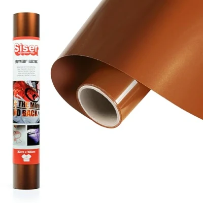 Immagine di Siser Electric Rame, 30cm x 1mt, vinile termotrasferibile termoadesivo cangiante per la personalizzazione di indumenti, accessori e tessuti, certificato VeganOk Oeko Tex standard 100 classe I.