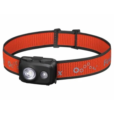 Immagine di FENIX HL16 Lampada frontale leggera multiuso nera, 450 lumen, 104 m, 100 ore massime, alimentazione AAA, modalità luce rossa, funzione SOS, IP66, colore: nero