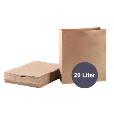 Immagine di ZURAS® 50 sacchetti di carta per rifiuti organici da 20 l i cassonetti dei in resistenti all&#039;umido e allo strappo