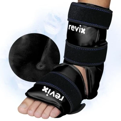 Immagine di REVIX Involucro di ghiaccio alla caviglia per alleviare il dolore del piede e lesioni ai piedi, gel riutilizzabile ghiaccioli tendinite d&#039;Achille