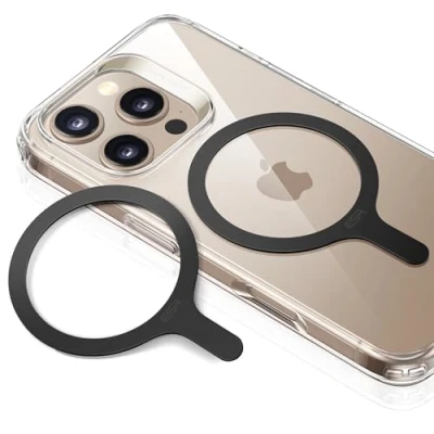 Immagine di ESR Compatibile con Anello MagSafe 360, 2 Pezzi Universale Ring in Metallo iPhone 16/15/14/13/12/11/X Series, Galaxy S23/S22/S21/S20/S10 Series/MagSafe Accessories, Nero