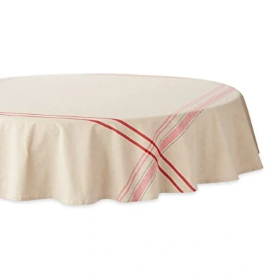 Immagine di DII 100% Cotone French Stripe Table Tops, Red, 70 Inches Round