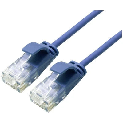 Immagine di Roline green 21.44.3945 RJ45 cavo di rete, patch CAT 6A U/UTP 2.00 m Blu non schermato, Privo alogeni, Ritardante fiamma 1 pz.