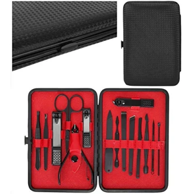 Immagine di Manicure Pedicure Set Nail Clippers Professional Grooming Kit, Tools with Luxurious Travel Case Pushers and Tidy 8869